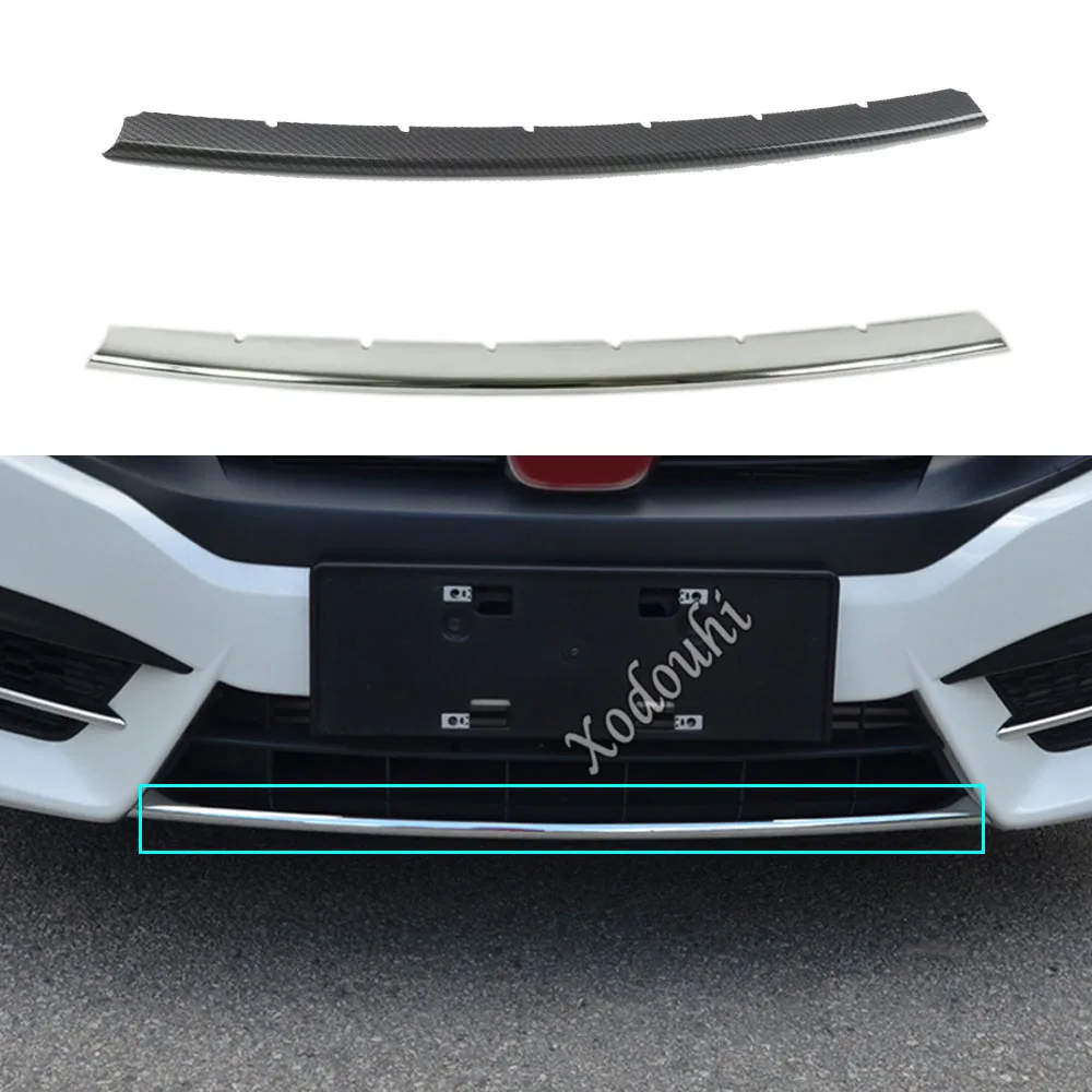 

Body Bumper ABS Chrome Trim Front Protection Bar Grid Grill Grille Frame Edge For Honda Civic 10th 2016 2017 2018 2019 2020 2021