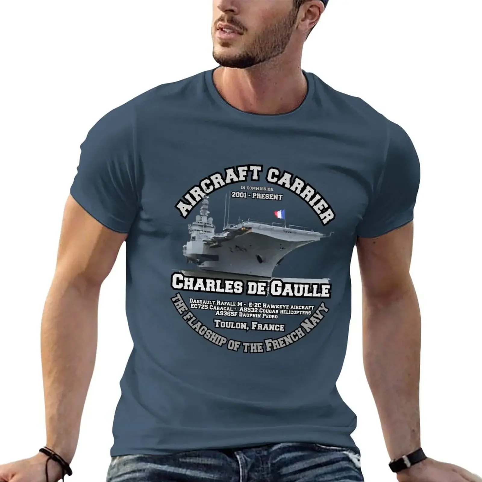 AIRCRAFT CARRIER - CHARLES DE GAULLE T-Shirt aesthetic clothes animal prinfor boys black t shirts for men