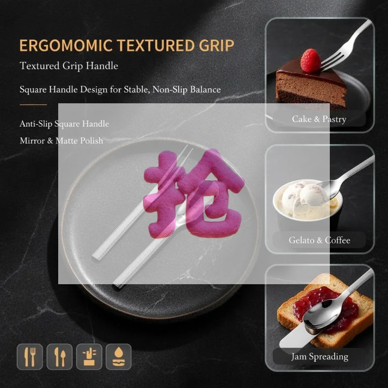 Stainless Steel Spoon Hammer Handle Fork Coffee Tea Fruit Spoon Scoops Watermelon Ice Cream Dessert Spoons Tableware