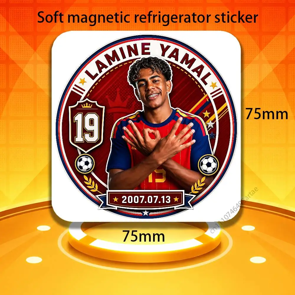 Spain2026 L-Lamine Y-Yamal La Perla de La Masia Fridge Magnet Personalized Durable Plastic Square Picture Surface Fridge Magnets