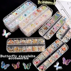 Fluorescent Butterfly Sequins Nail Art Glitter Flakes Charms Decorations Manicure Accessories Nail Supplies For Professionals