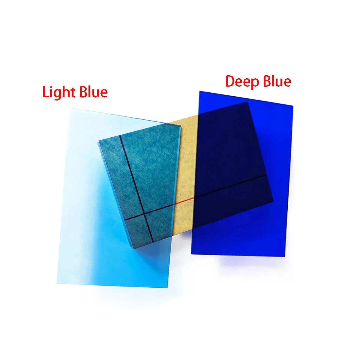 1PCS Blue Polymethyl Methacrylate Transparent Color Light Blue Deep Blue Acrylic Board, Organic Glass Board Thickness 3/5/8/10mm