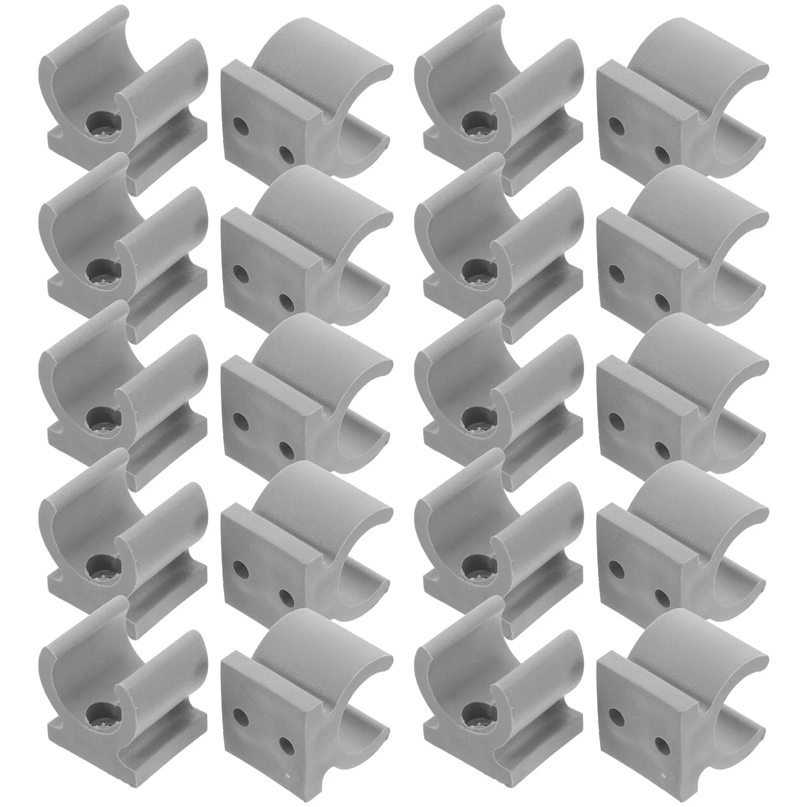 24Pcs Gray U-Shaped Plastic Clamps Wheelchair Commode Chair Tube Holder Secure Fit Long-Lasting Commode Chair Accessory U-Shaped