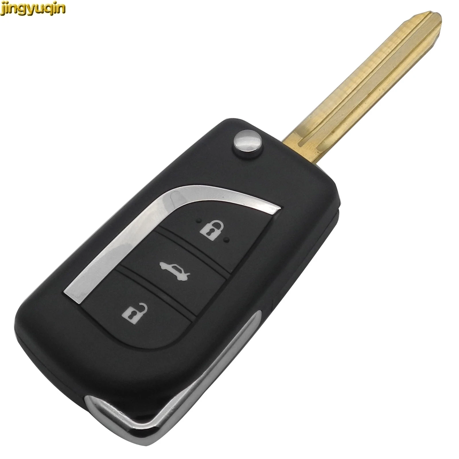 

Jingyuqin 3 Buttons Flip Folding Remote Uncut Blade Car Key Case Shell Fob Blank For Toyota Corolla EX New VIOS Toy43 Toy48