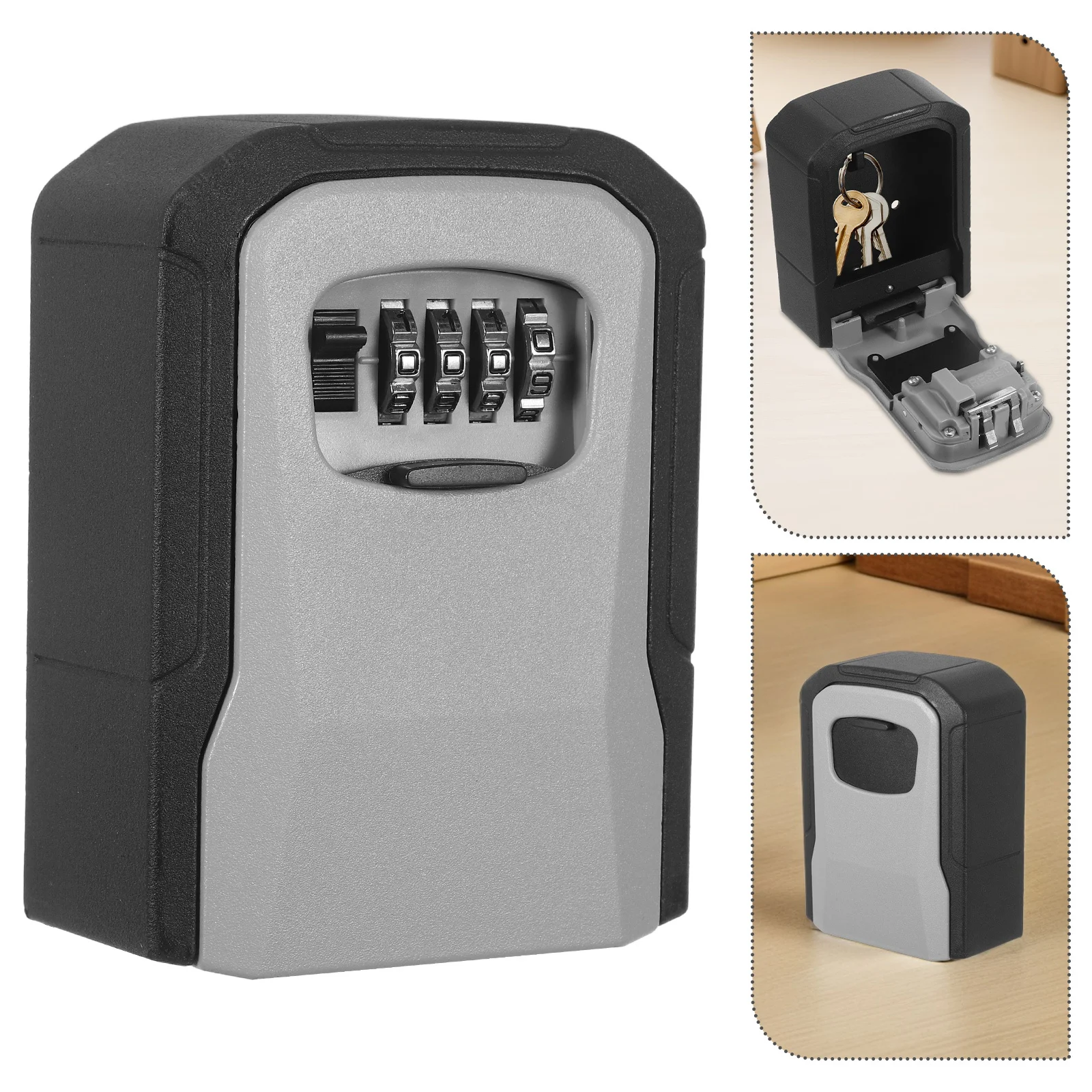 

Lockbox for Keys Aluminum Alloy Weatherproof Combination Lock Box Outdoor Key Safe Code Password Lock for Home Rental Office