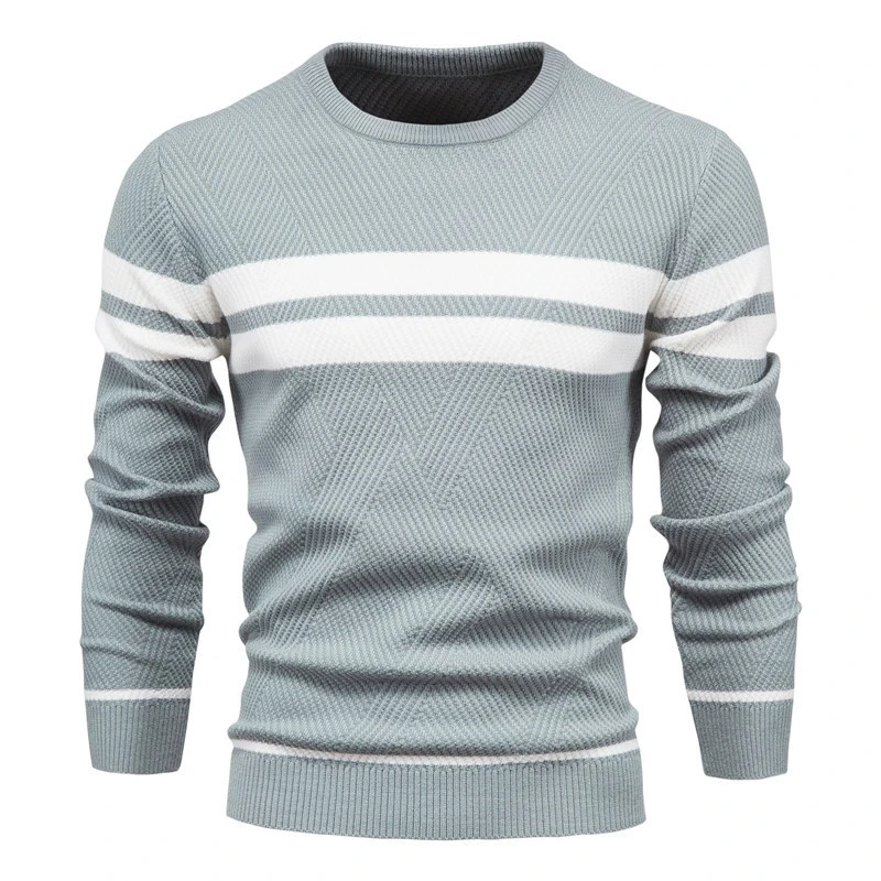 

New Autumn Pullover Men's Sweater O-neck Patchwork Long Sleeve Warm Slim Sweaters Men Casual Fashion Sweater Men Clothing