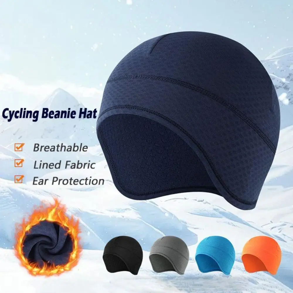 

Unisex Winter Warm Fleece Running Cap Thermal Quick-drying Skull Cap Elastic Soft Skiing Beanie Hat