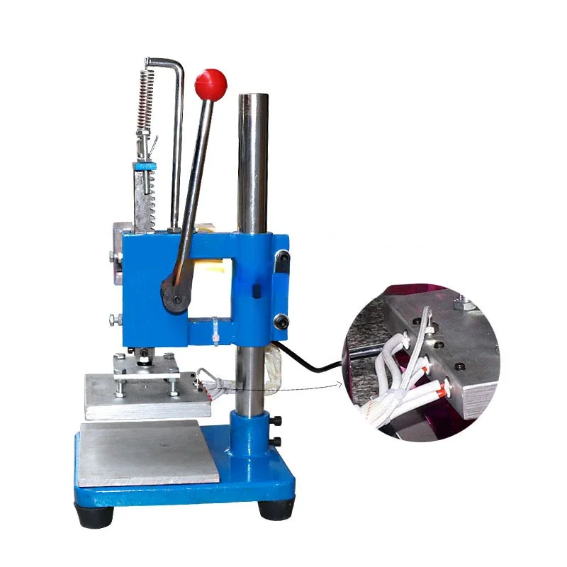 Manual portable handheld press and hot stamping machine for fabric