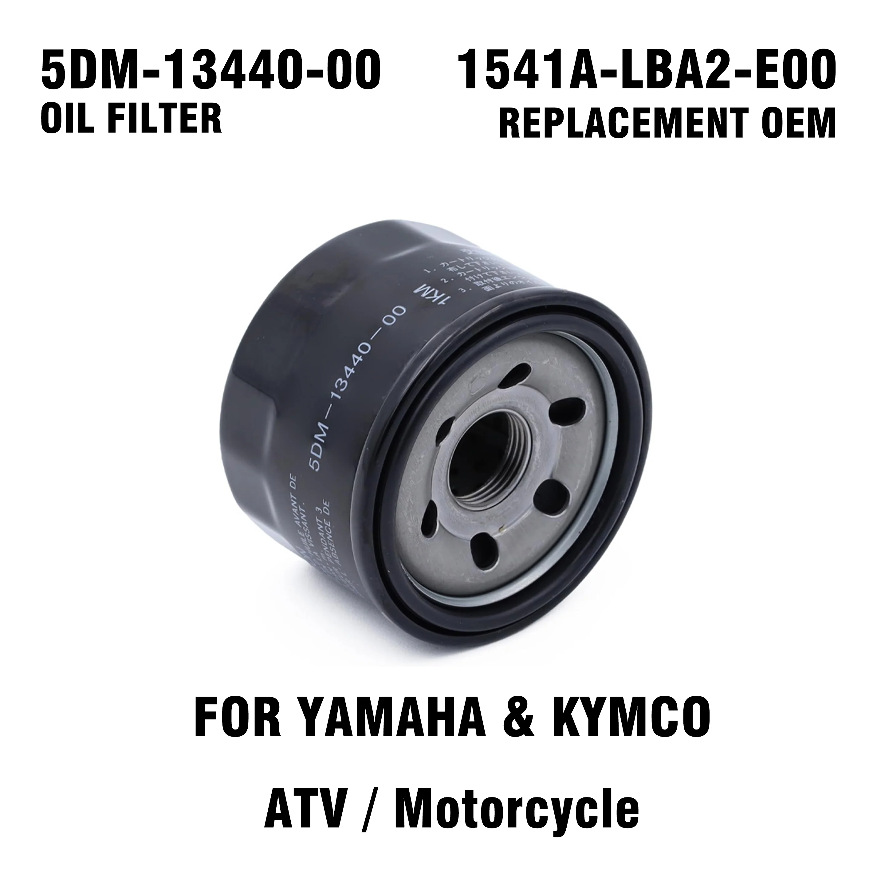 5DM-13440-00 Oil Filter Replacement For Yamaha Raptor 660 YFM660R V Star 1300 XVS1300 Kymco MXU 700i Xciting 500
