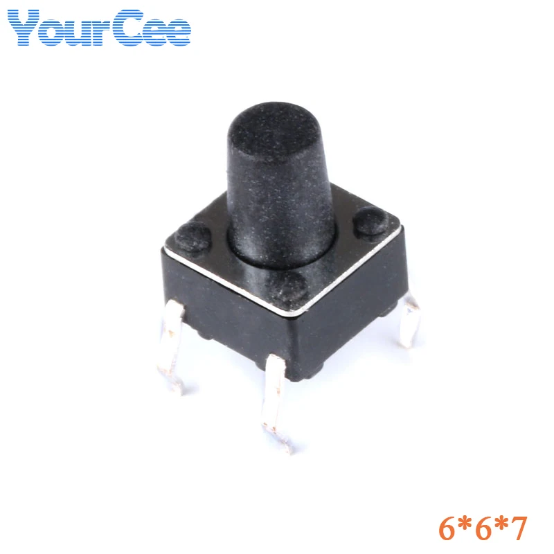 100PCS Mini Micro Switch Touch Tactile Push Button Switch 6×6 4.3/5/6/7/8/8.5/9/10/11/12/13/14/15MM Vertical 4 Pin Switch Cap
