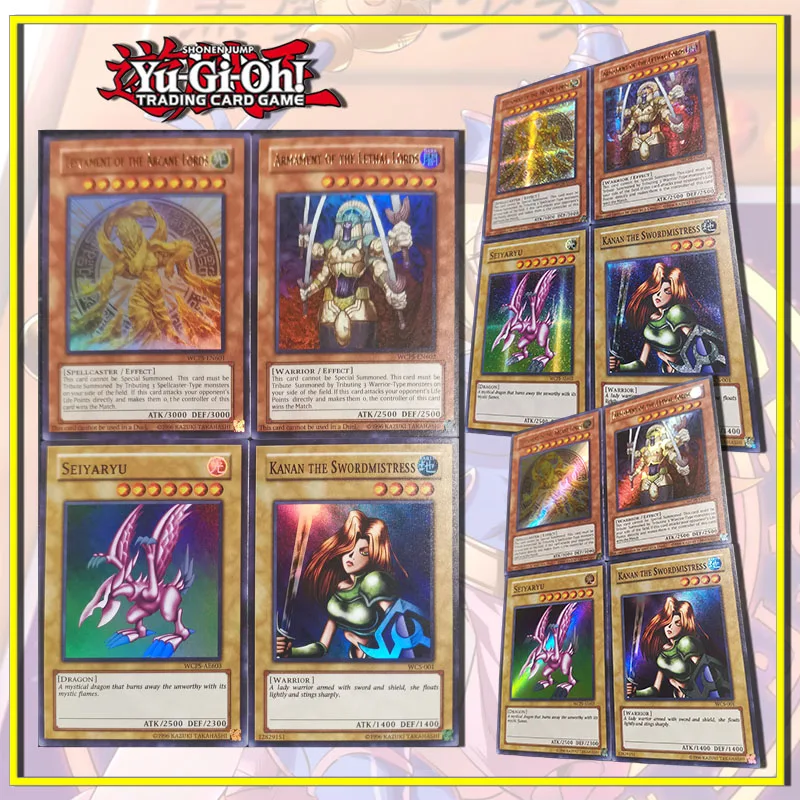 

Yu-Gi-Oh Female swordsman Canaan Holy Night Dragon DIY homemade set of flash cards boy Toy collection Birthday Christmas gift