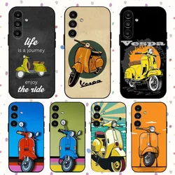 Custodia per telefono scooter V-Vespa di marca per Samsung S24, S21, S22, S23, S30, Ultra, S20, Plus, Fe, Lite, Note, 10.9,5G Cover morbida nera