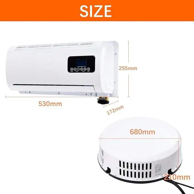 

24V Universal Off-road Split Electric Air Conditioner, Silent 24V DC Air Conditioner for Trucks, Trailers & Excavators
