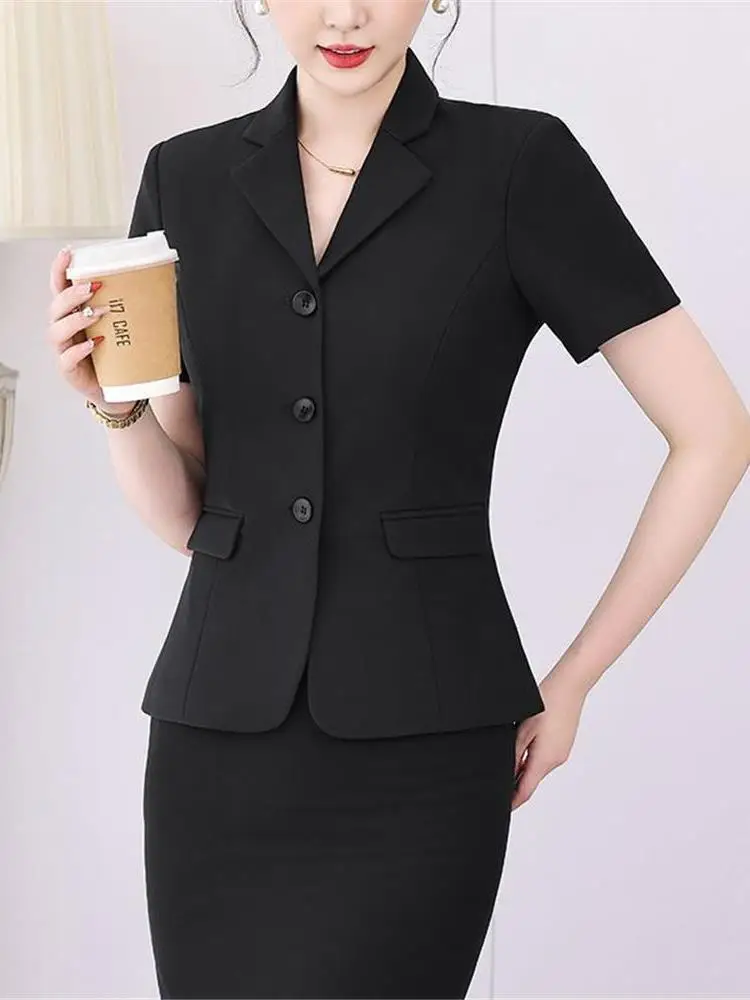 Bla Slim Fit ort Sve Suit Jaet Женская модная тонкая рабочая одежда Футболка на пуговицах Профессиональное пальто Busin Sle