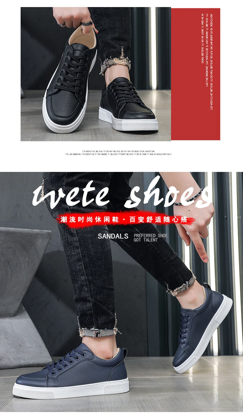 Schlichte weiße Low-Top-Sneaker aus Kunstleder für Herren, Schnürschuhe, minimalistische Skate-Schuhe, Herren-Sneaker aus Kunstleder, rutschfeste Schuhe – Detail 4