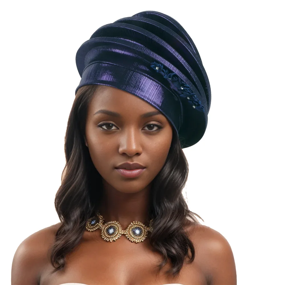 Muslim Hijab Summer Fashion Women Headtie Elegant Hats Women for Wedding Party Casual Solid Color Headtie Outfits