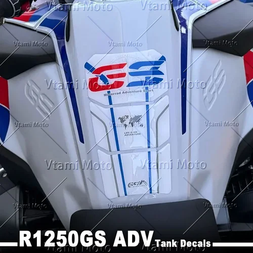 Imagen 2 del producto Pegatina 3D para tanque de motocicleta, calcomanía de protección para R1250 GS Adventure 2019-2024 R1200 GS Adv LC 2014-2019 triple, color negro