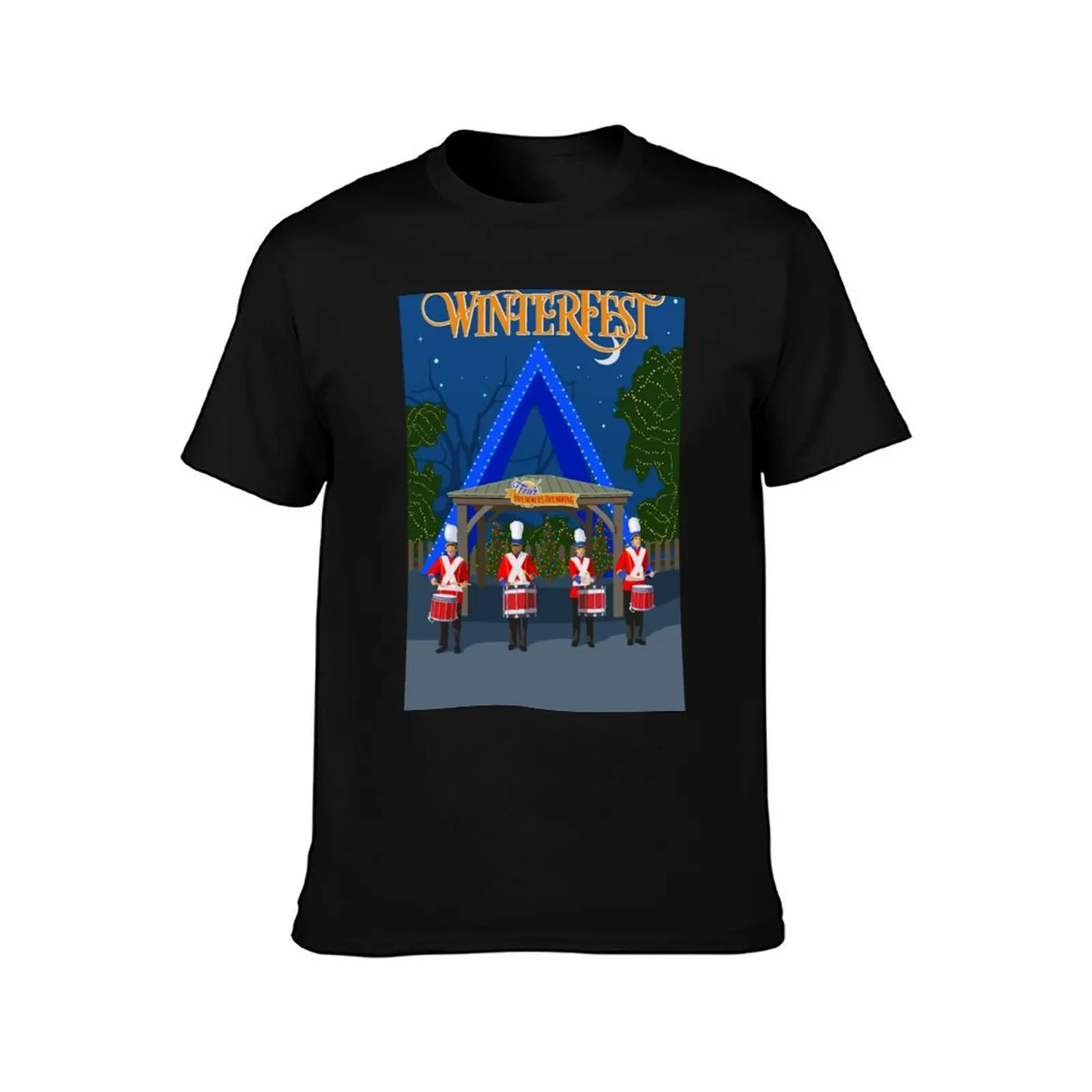 WinterFest Four Drummers Drumming T-Shirt Big and Tall Short Sleeve Tee T-Shirt