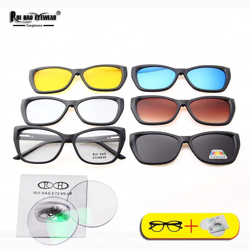 

Customize Prescription Eyeglasses Cat Eye Women Recipe Glasses With 5PCS Sunglasses Glasses Frames Fill Resin Lenses 2349