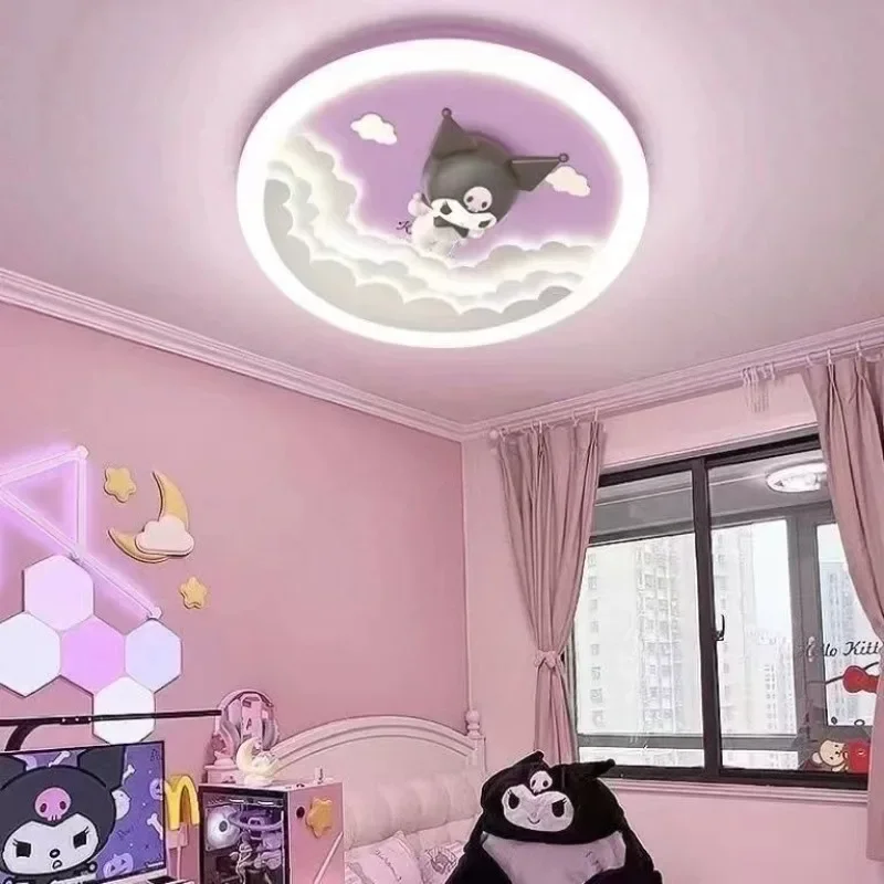 Sanrio Hello kitty Kuromi Cinnamoroll cute creative cartoon style children's bedroom new cartoon eye protection ceiling lamp