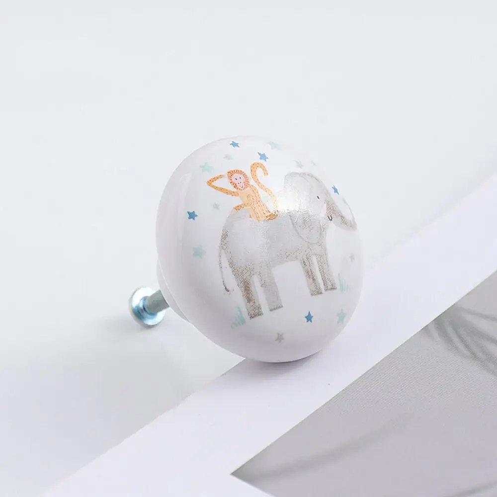 Wardrobe Pulls Ceramic Door Handles with Screw Cupboard Animal Furniture Handles Window Leopard Cabinets Drawers Knobs Bedroom