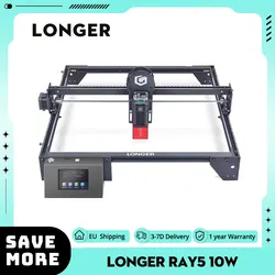 LONGER-grabador láser RAY5 de 10W, punto láser de 0,06x0,06mm, pantalla táctil, tallado fuera de línea, Chipset de 32 bits, área de trabajo de 400x400mm