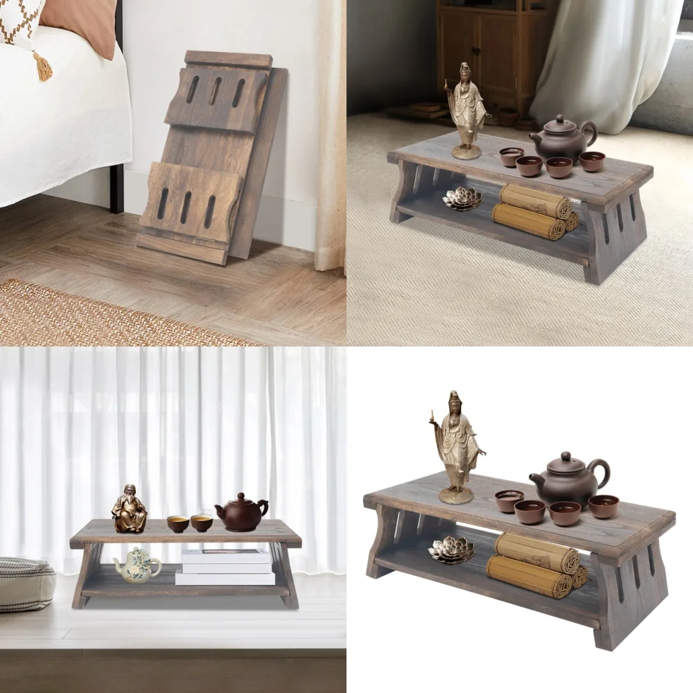 

Café TablesFolding Meditation Table Low Altar Coffee Table for Floor Sitting
