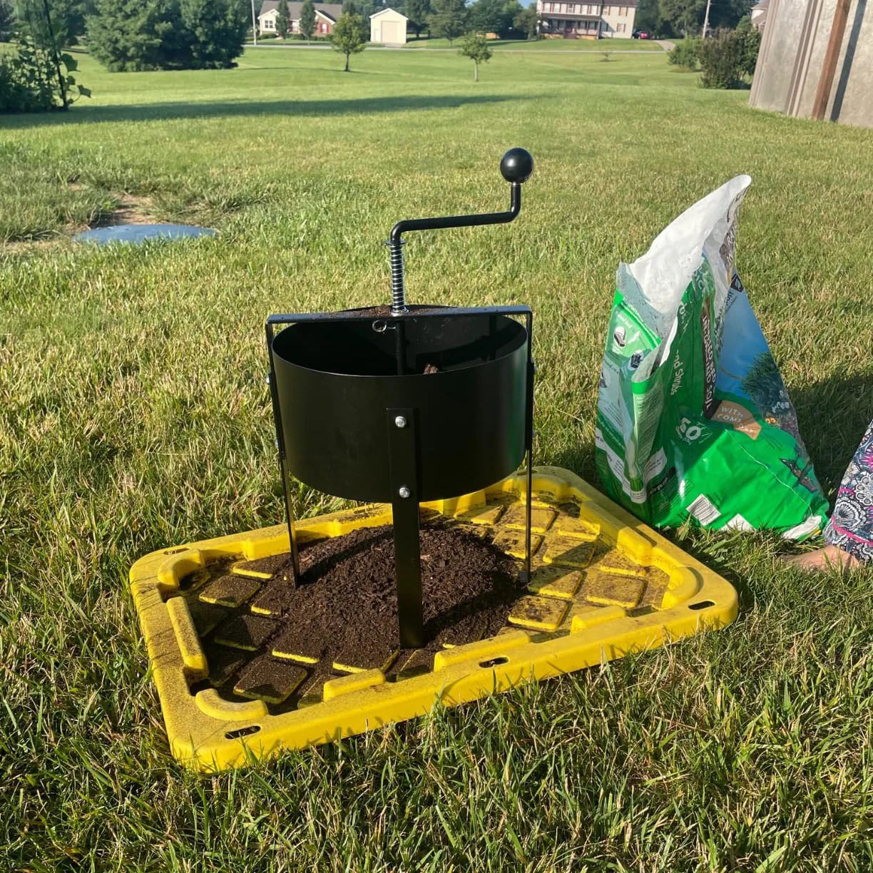 Rotating Soil Sieve, Compost Mesh Filter for Garden Potted Plants, Metal Dust Sieve for Fine Soil and Compost Sifting