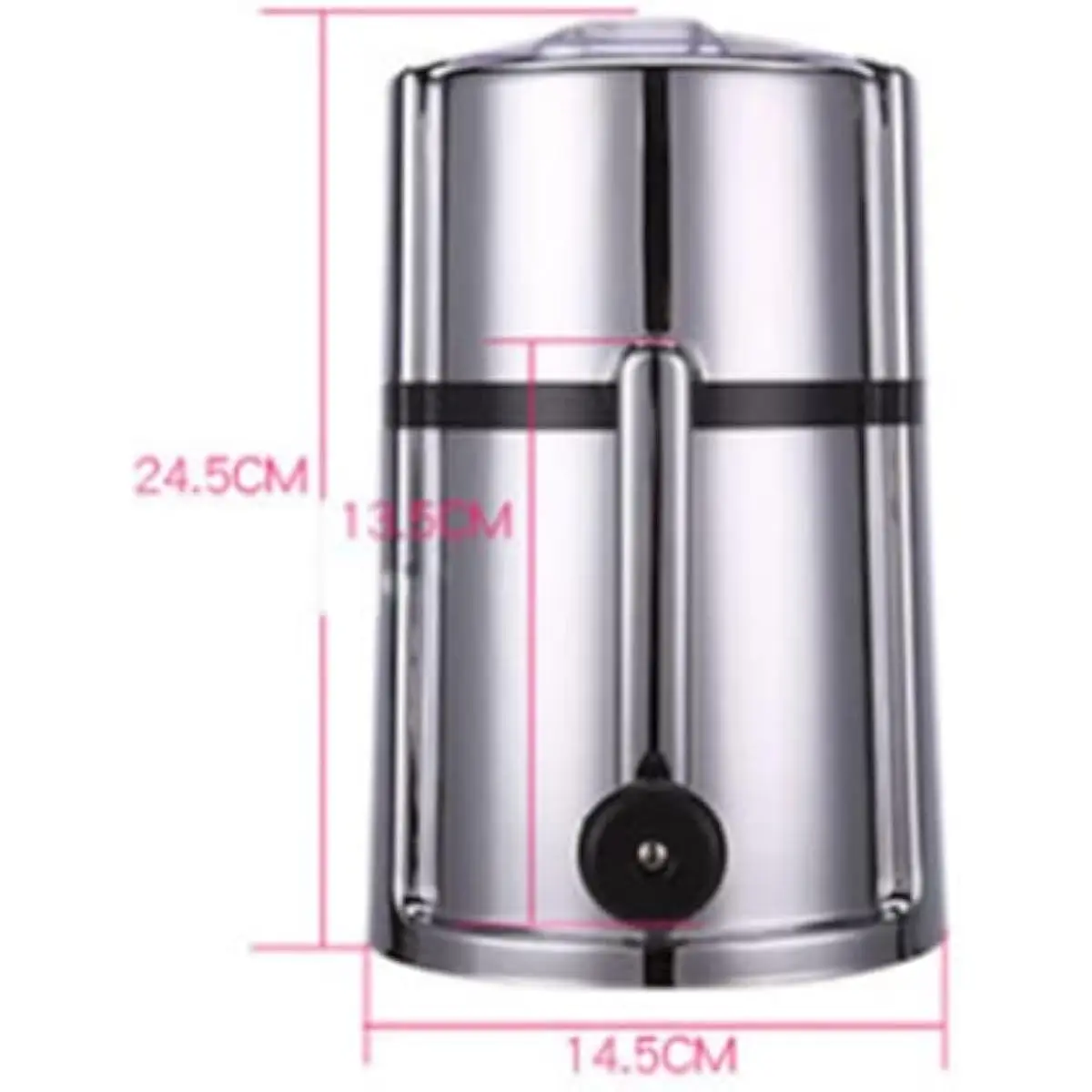 Manual Ice Crusher Featuring Stainless Steel Blades Square ABS Body Non-Slip Base Ergonomic Hand Crank Adjustable Fineness Contr