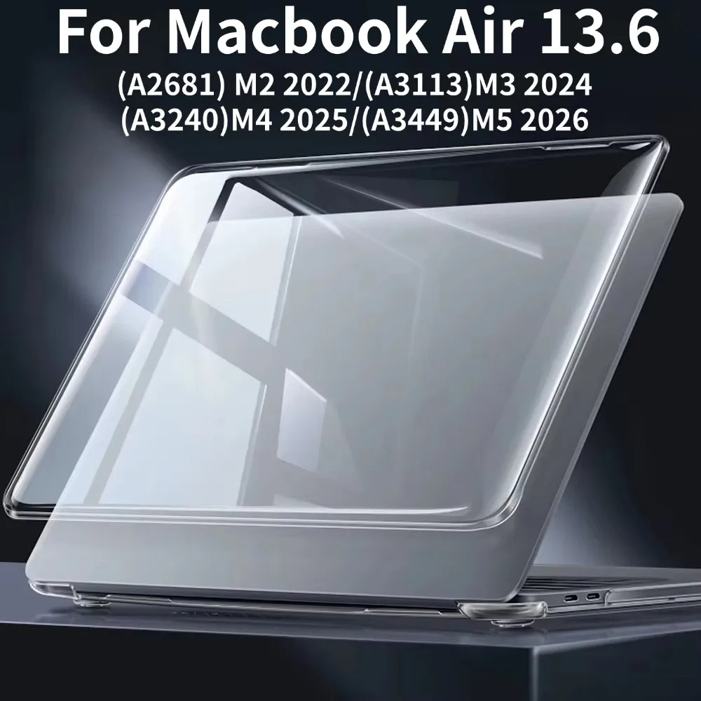 Laptop Protector Case For Macbook Air 13.6(A2681)M2 (A3113)M3 (A3240)M4 (A3449)M5 2026 Cover Plastic Hard Shell Case Accessories