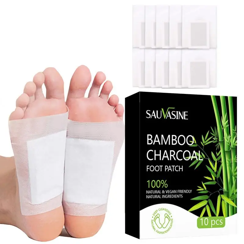 10Pcs Charcoal Foot Pads Organic Foot Patches With Bamboo Vinegar And Ginger Powder Organic Foot Pads With Bamboo Vinegar