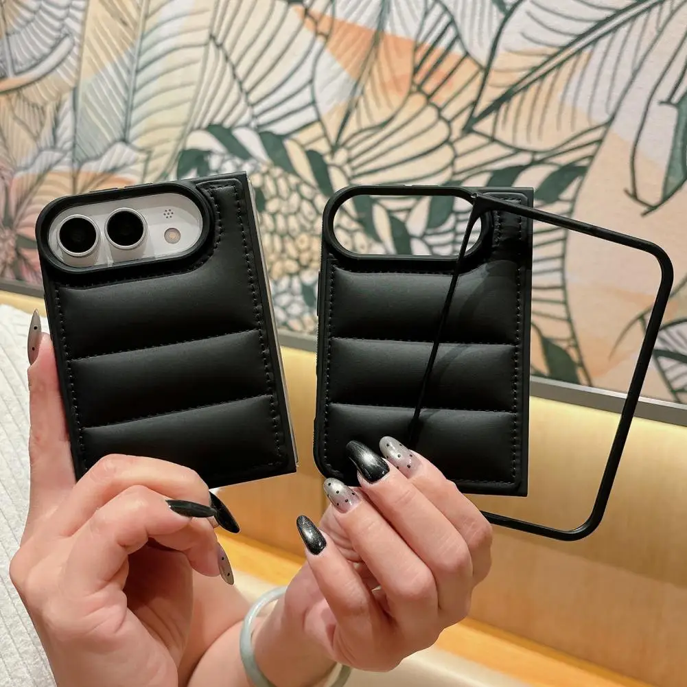 Soft Padded Protective Cover Puffer Phone Case for Iphoneduo Down Jacket Design Protective Cover Full Bumper Shockproof Shell
