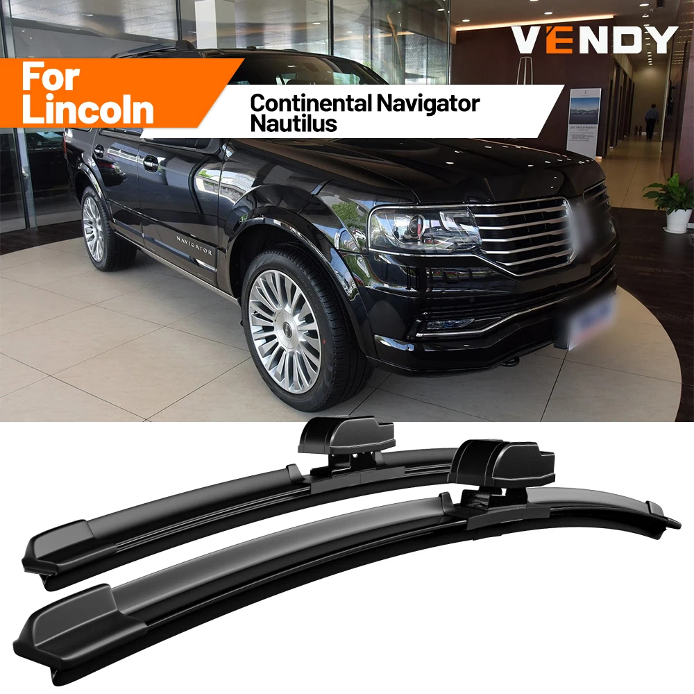 Para Lincoln Continental Navigator Nautilus, 2 Piezas de Escobillas de Goma para Limpiaparabrisas Delanteros, Accesorios para Automóviles