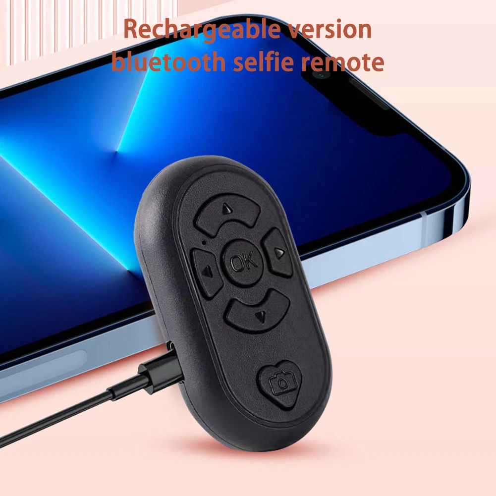 Bluetooths-compatible Wireless Controller Self-Timer Remote Control USB Rechargeable Camera Stick Shutter Release Selfie