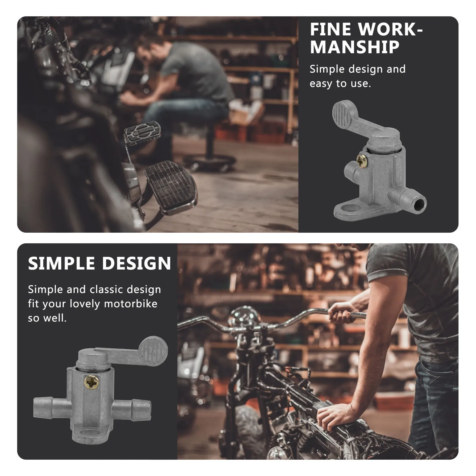 

5Pcs Motorcycle Switch Durable Wear Resistant Easy Install Motorbike Fuel Tank Valve Classic Design Fuel Tank Valve