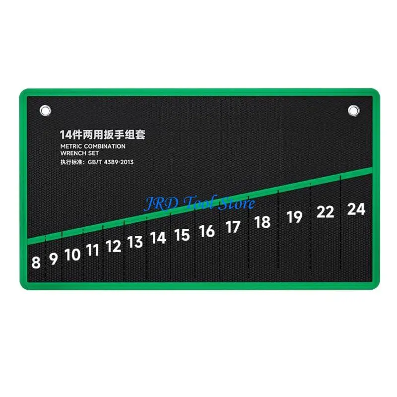 A2UD Combination Wrench Roll Storage Bag with Thickened Canvas Construction, Printed Position Labels and Hanging Grommets