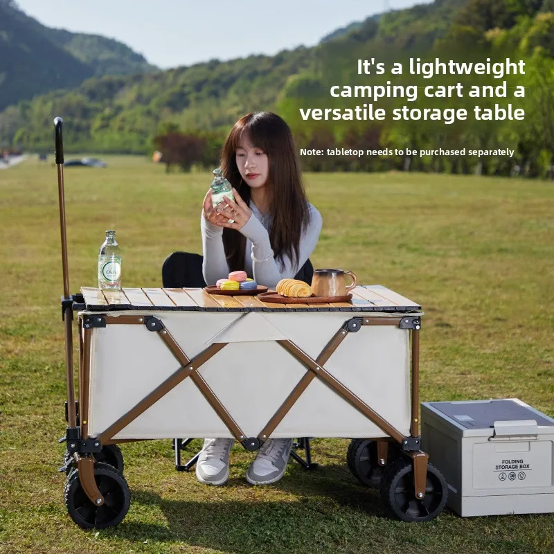 

Foldable camping vehicle with table board - Portable and compact for outdoor dining gatherings