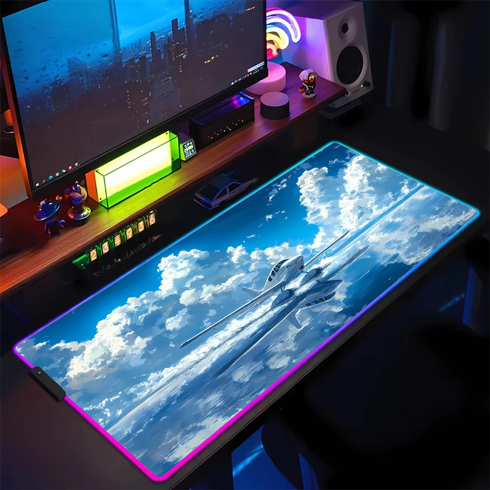 RGB large luxury game mouse pad Multi-model computer keyboard rubber non-slip desk mat suitable for gaming office writing