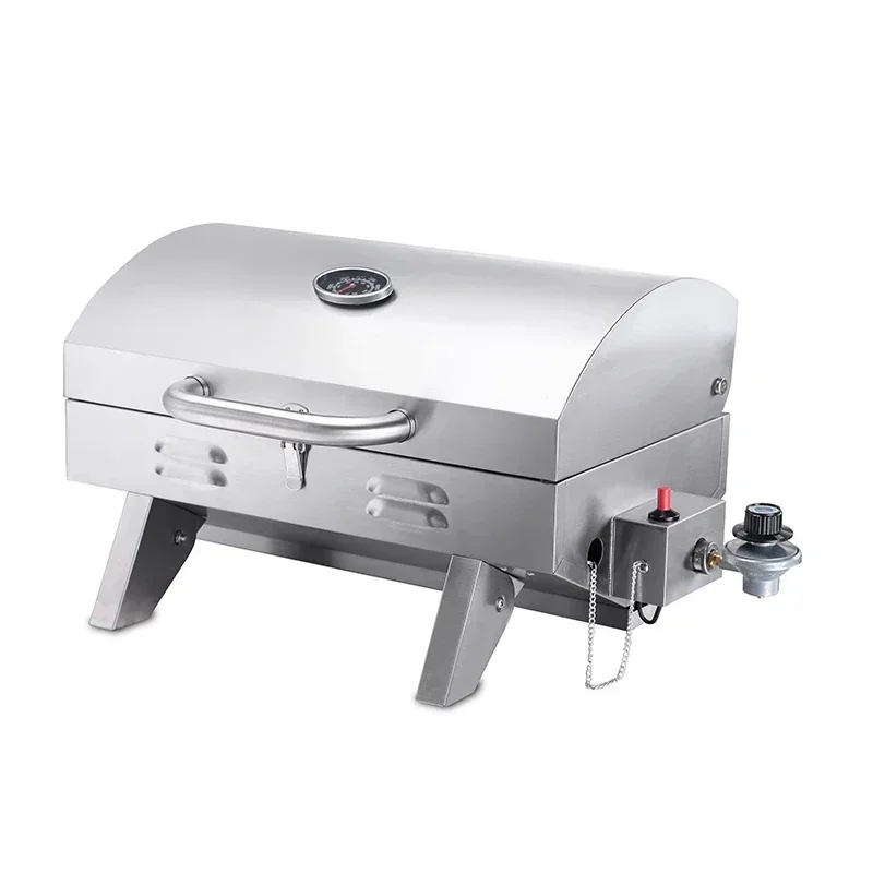 

Portable Stainless Steel Charcoal BBQ Grill with U Shape burner