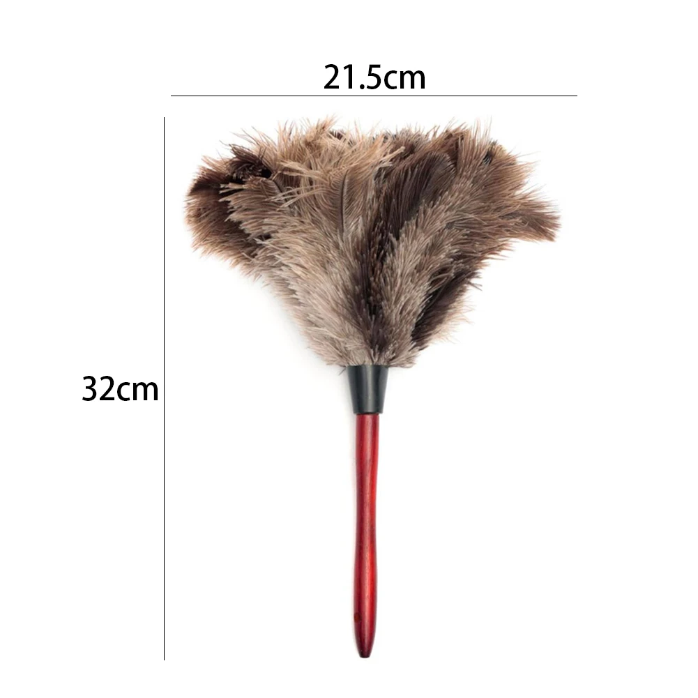 Feather Duster Wooden Handle Duster Anti-static Dust Removal Dusters Ostrich Duster Feather Fur Brush For Home Cleaning Tools