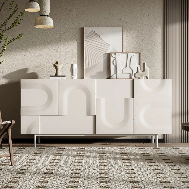 

!@Modern French Cream Solid Wood Shoe Cabinet Luxury Entrance Hallway Partition Storage Locker Living Room TV Restaurant Side