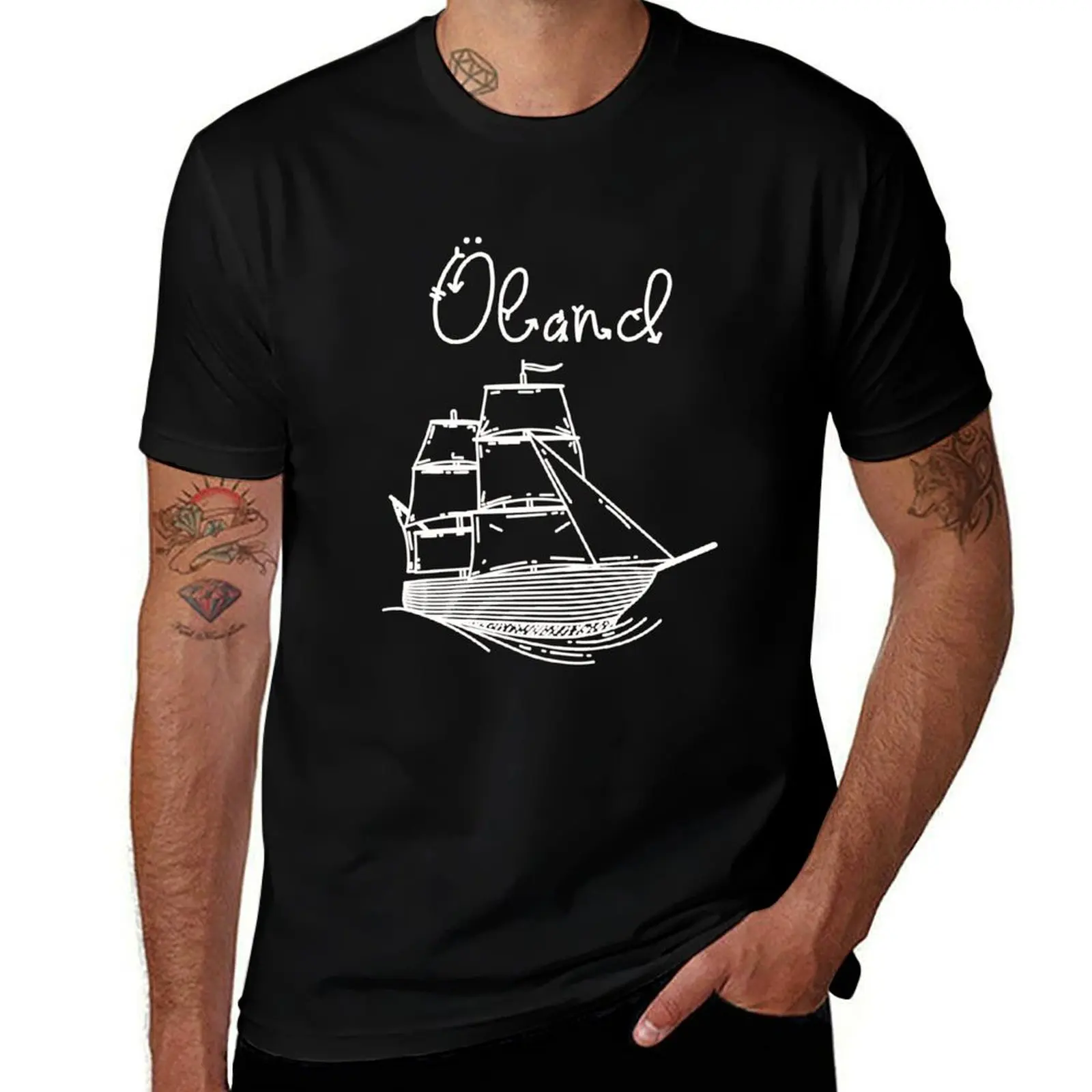 

land Baltic Sea island vacation with sailing ship T-Shirt anime t shirts Man t-shirt t shirts for men cotton