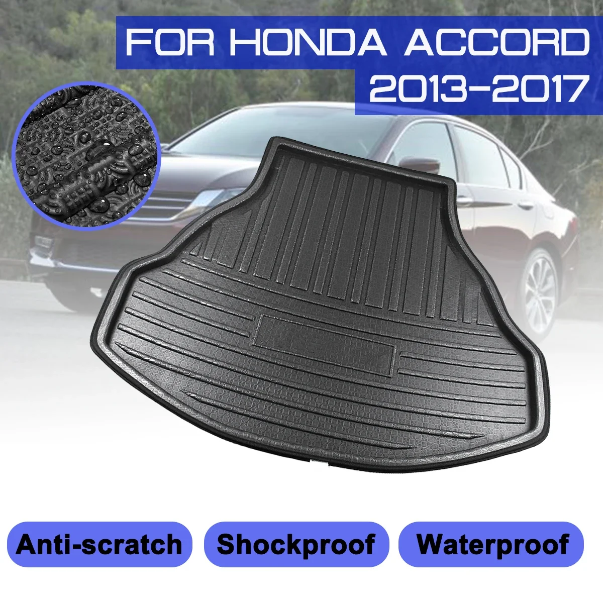 Car Floor Mat Carpet Rear Trunk Anti-mud Cover For Honda Accord 2013 2014 2015 2016 2017