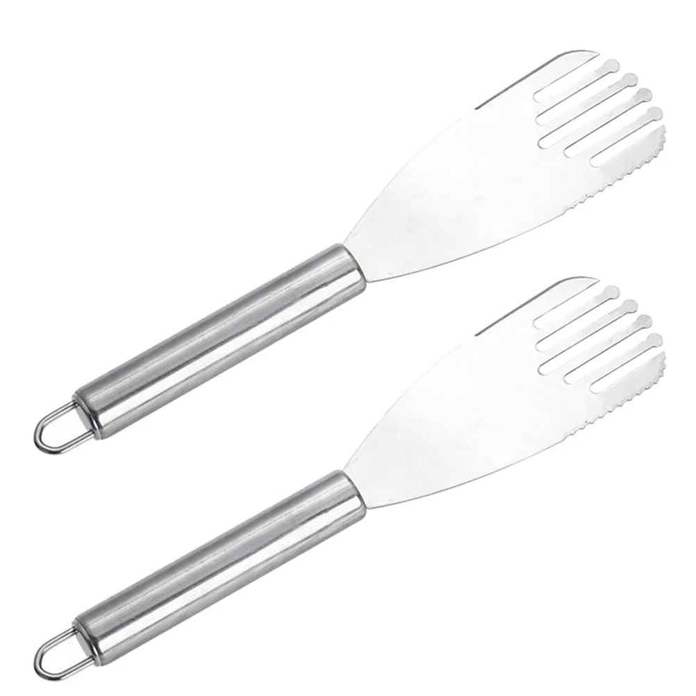 

2pcs Stainless Steel Baking Shovels Cake Spatulas Steak Turners Kitchen Supplies Ergonomic Handle Wall Hanging Multipurpose