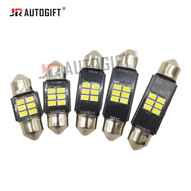 

100x Festoon led 28mm 31mm 36mm 39mm 41mm C5W 3020 6SMD Car Dome Interior Reading Light Map Lamp Bulb Canbus No Error12-24V