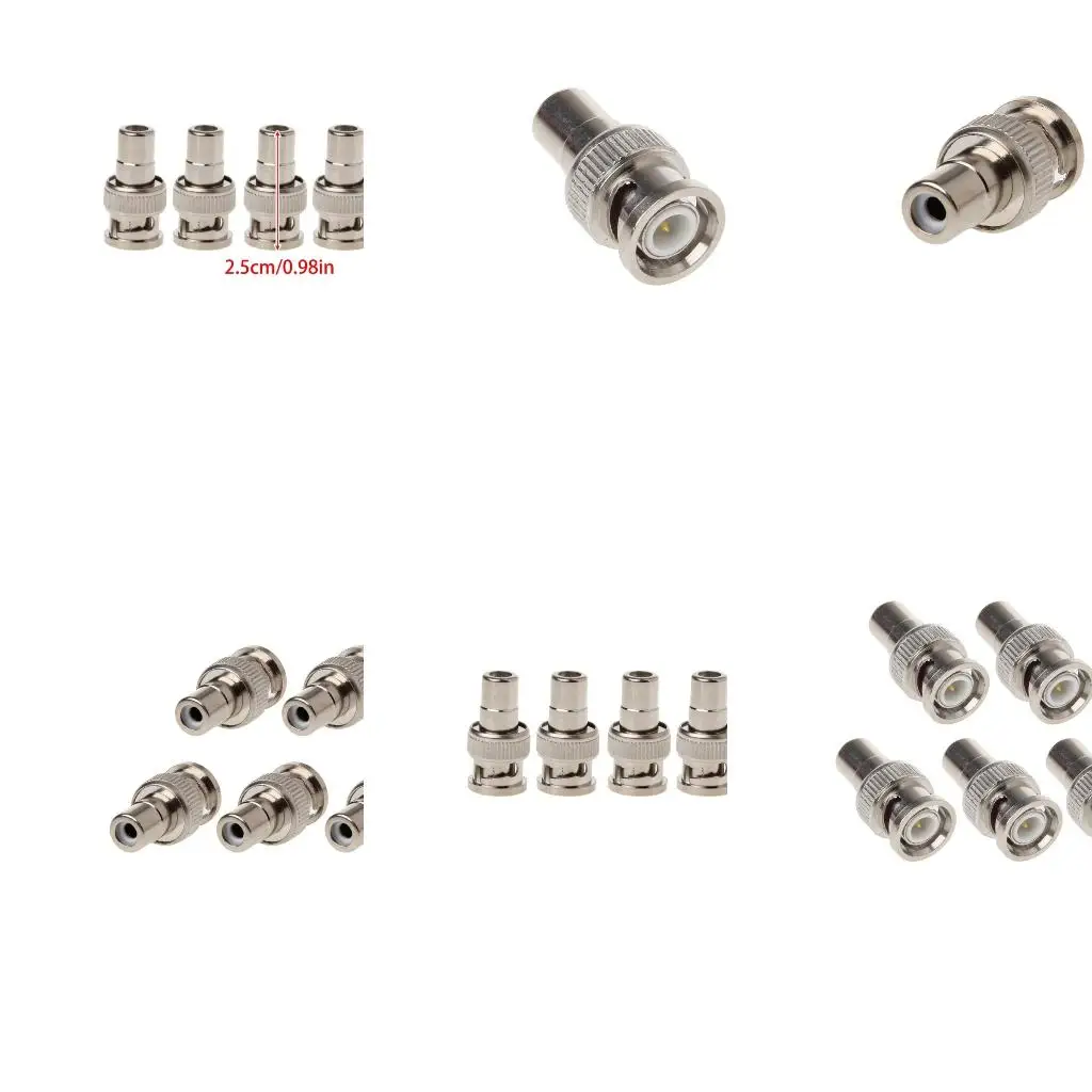 5x BNC Male To RCA Female Coaxial Connector Adapter For CCTV Video