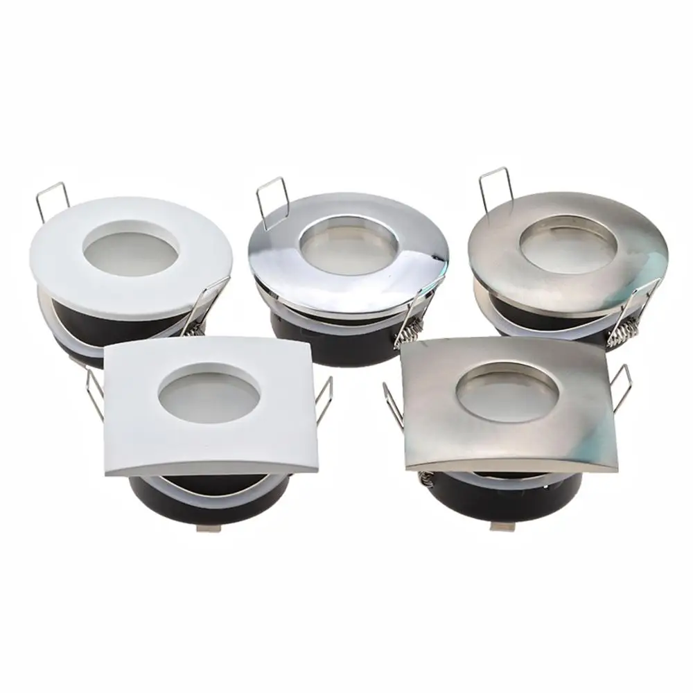 Round Square LED Ceiling Downlight  Waterproof IP65 GU10/MR16 Lamp Base Socket Spot Lighting Fitting Fixtures