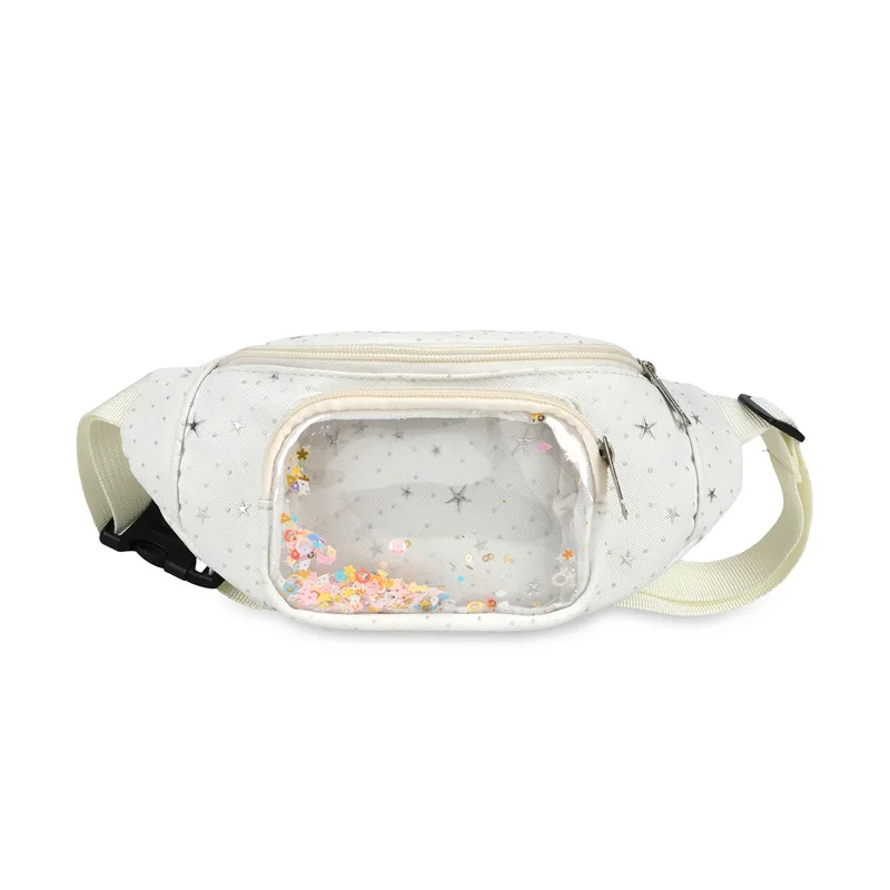 Canvas large-capacity sweet girl crossbody bag with cute small sequin stars and transparent ITA BAG shoulder bag view 6