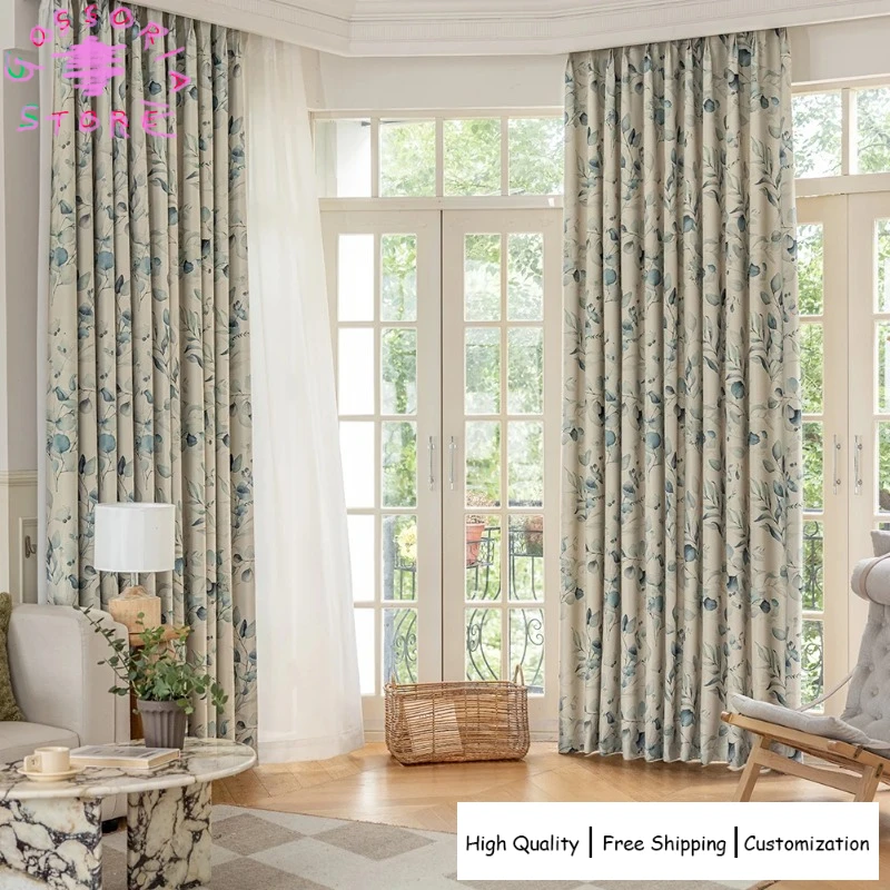 

Sample Custom Printed Floral Blackout Curtains for Living Room Window Shades Blinds Balcony Home Decor Light Filtering Drapes