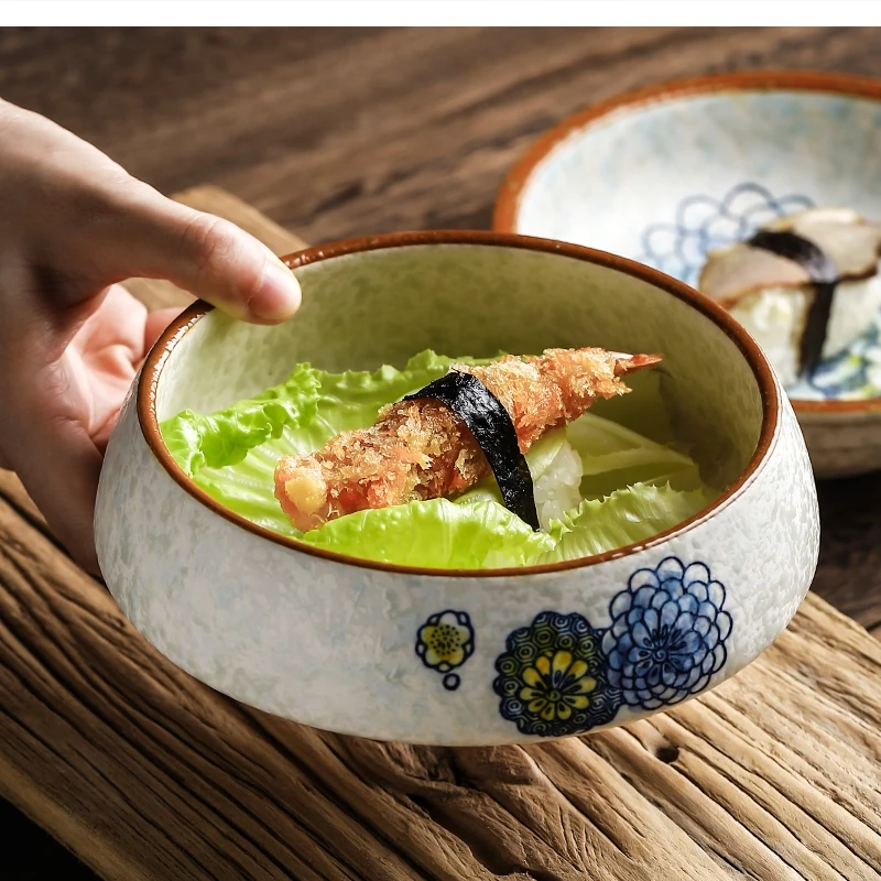 Japanese  Ceramic Special-shaped Salad Soup Noodle Dessert Bowl Sushi Plate Hotel Restaurant Tableware Home Breakfast Rice